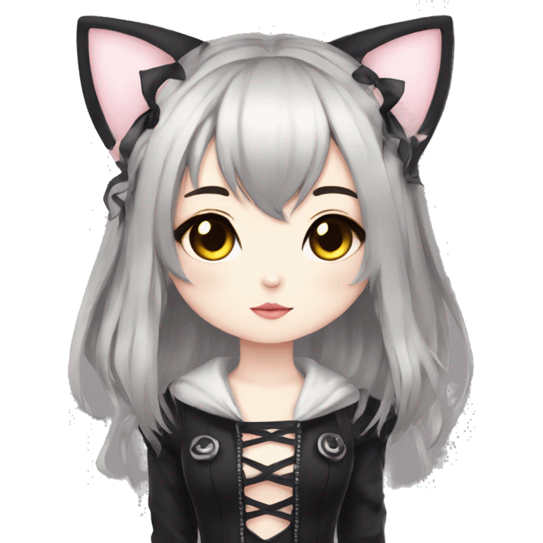 Edgy Kawaii Cute Cool Beautiful Elegant Pretty Anime Gothic Catgirl emoji