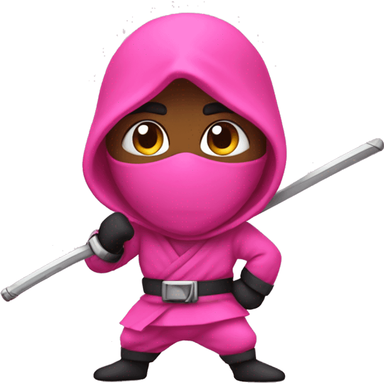 Pink ninja posing  emoji