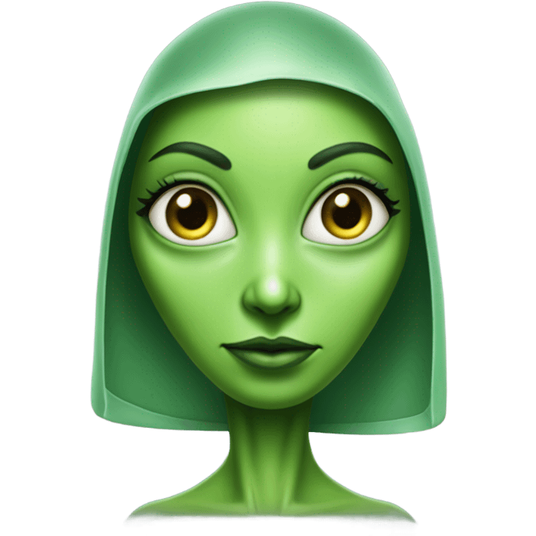 a green alien woman full body emoji