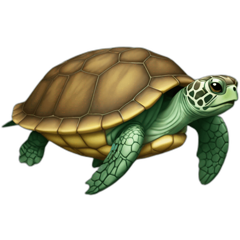 tortue sur un poulpe emoji