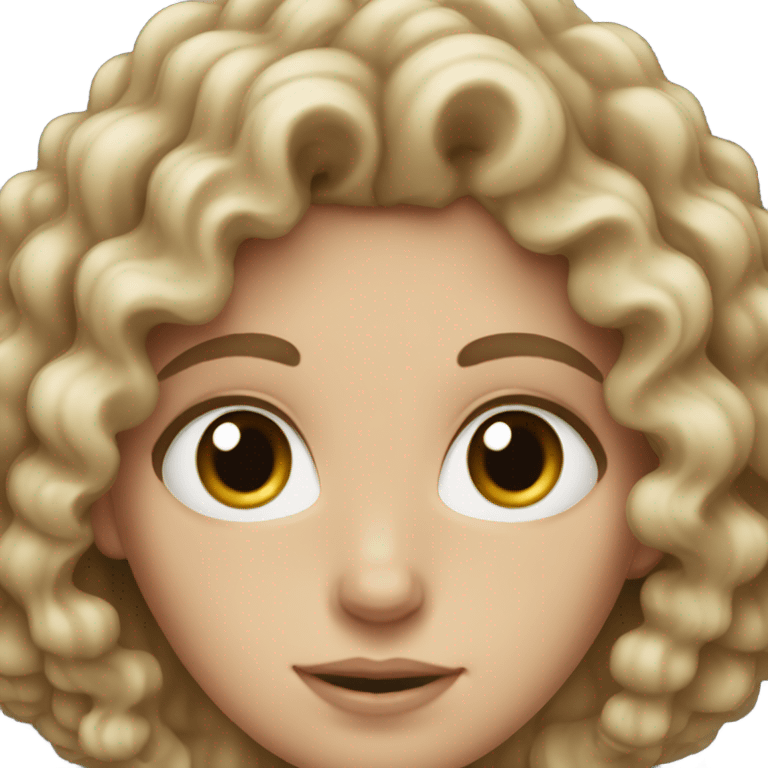 White girl with curly hair  emoji