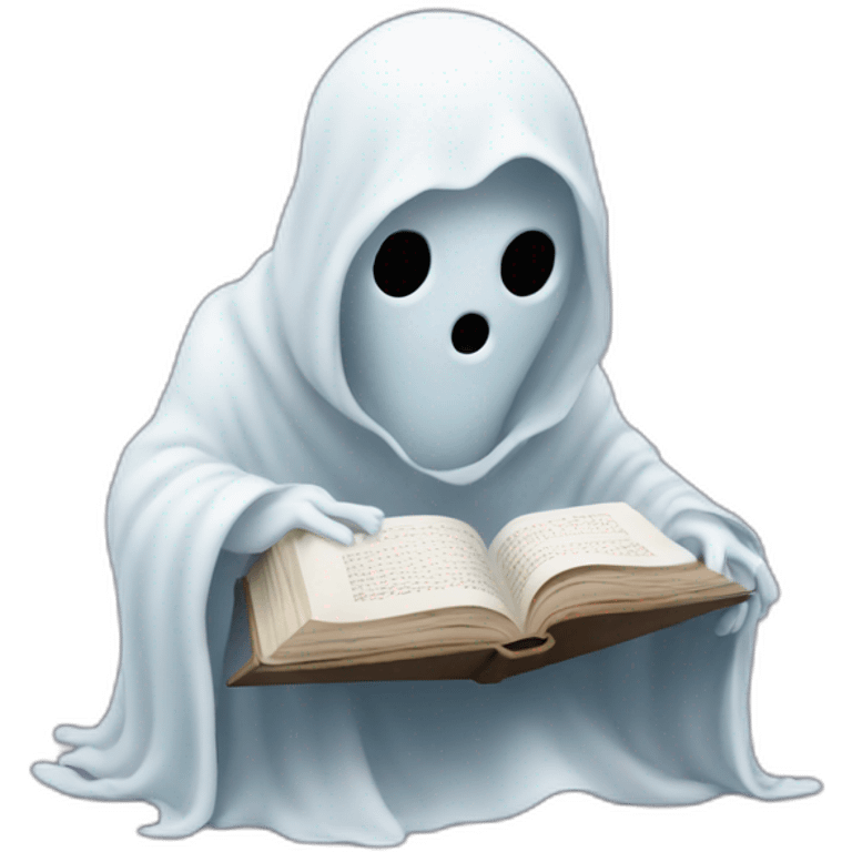 Ghost reading a book emoji