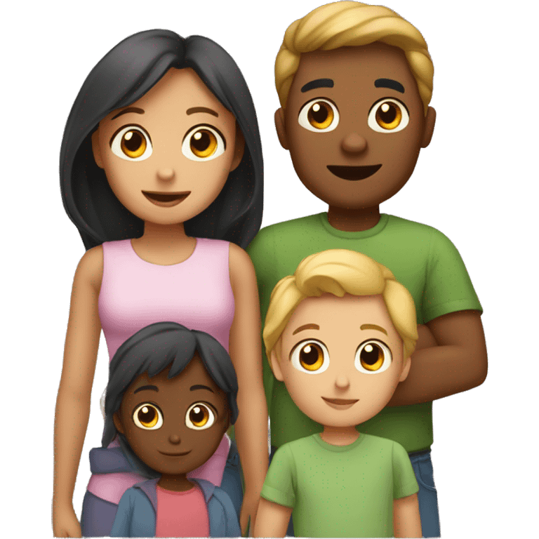 Family with 3 kids 1 girl and 2 boys emoji