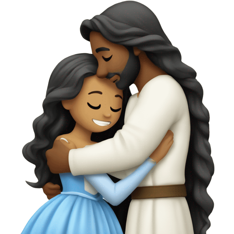 Cinderella hugging Jesus emoji