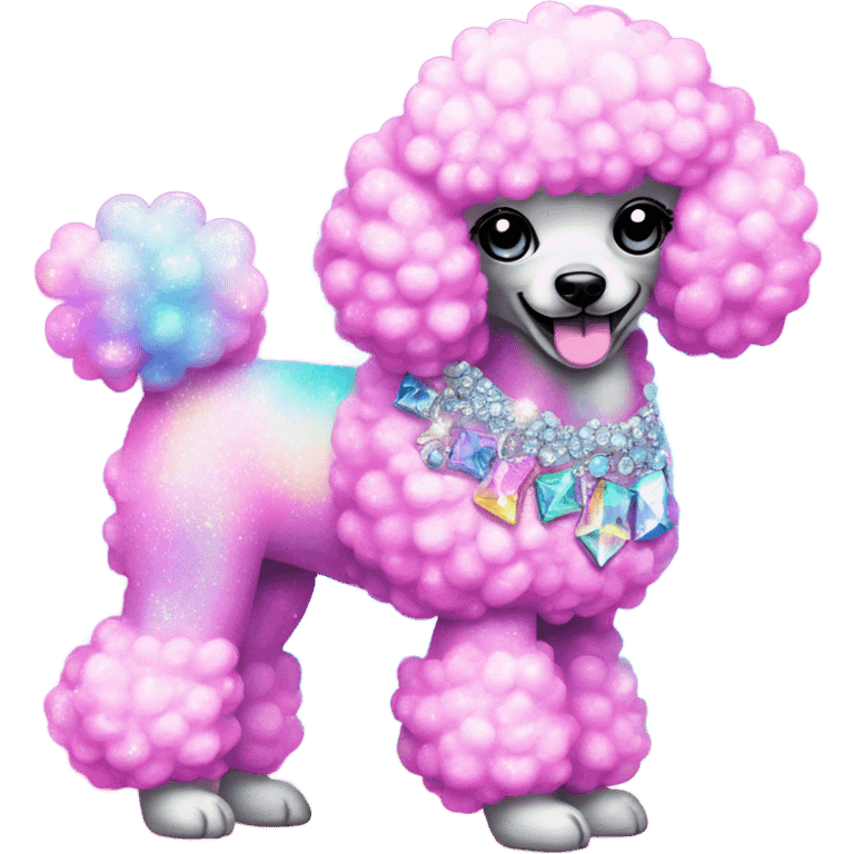 Lisa frank glitter poodle with diamonds   emoji