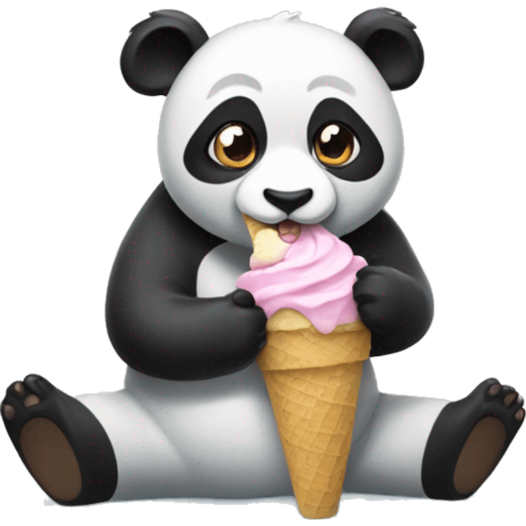 Panda eating ice cream emoji