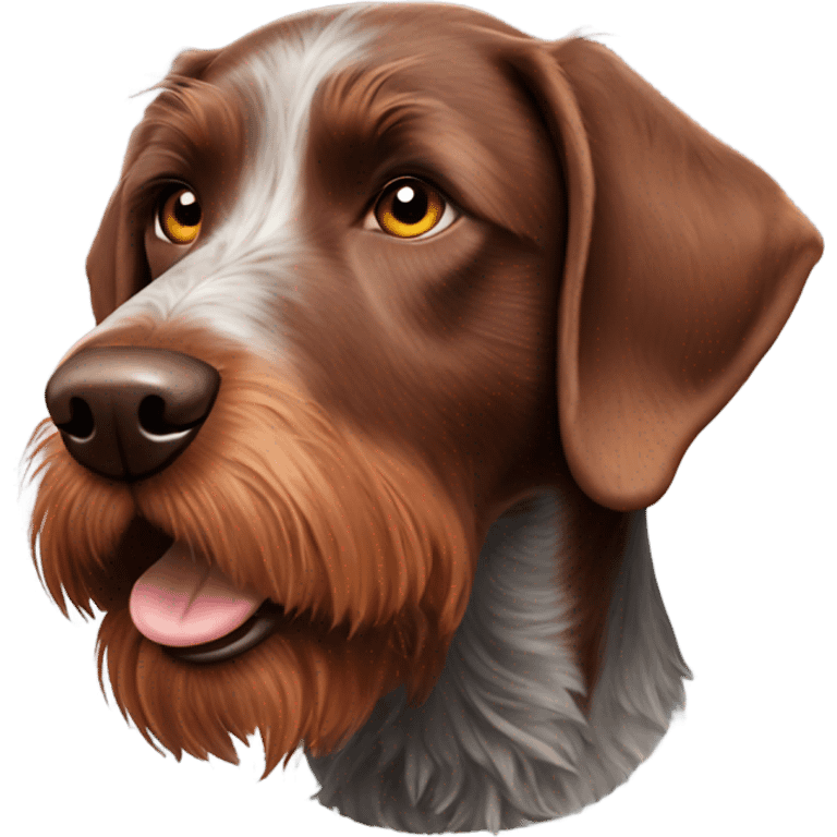 Red german wirehaired pointer dog emoji