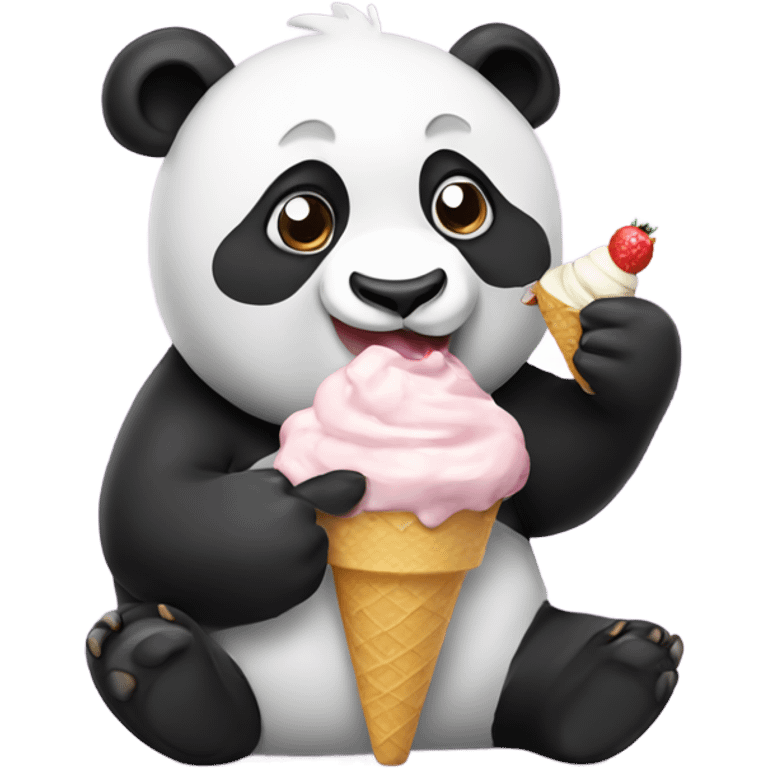 Panda eating ice cream emoji