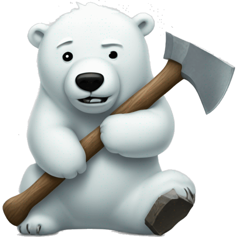 ice bear carry ax emoji