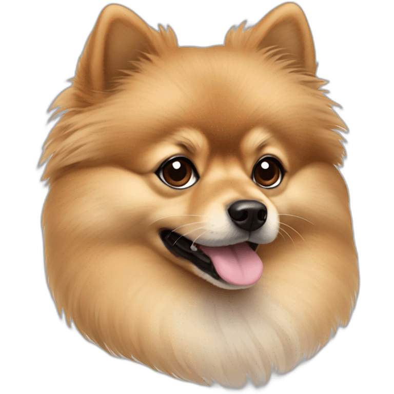 Beige Pomeranian with darker brown nose area emoji