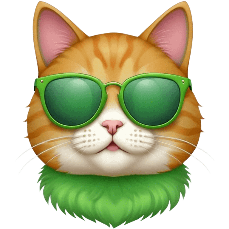 Cat with sunglasses green emoji