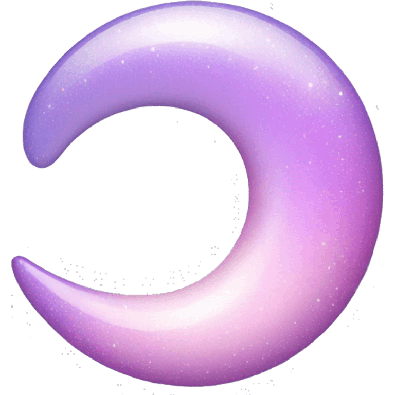 Sparkly glossy Pastel lilac-gradient crescent emoji