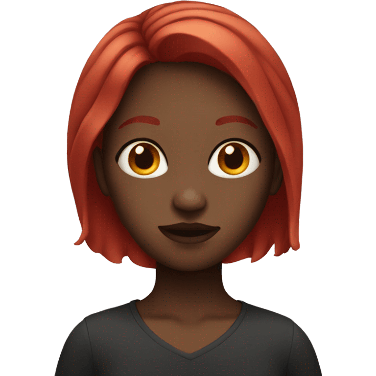 Dark girl with red hair emoji