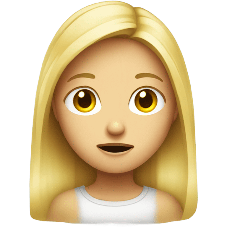 Sour face of blond girl emoji