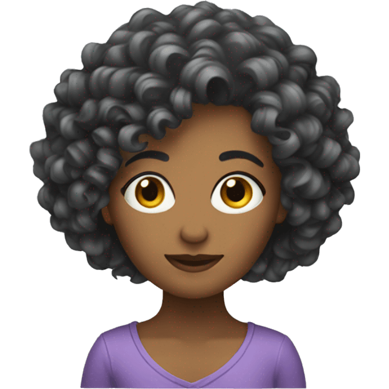 Woman hair curly  emoji