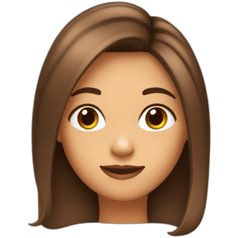 fille cheveux carré brun emoji