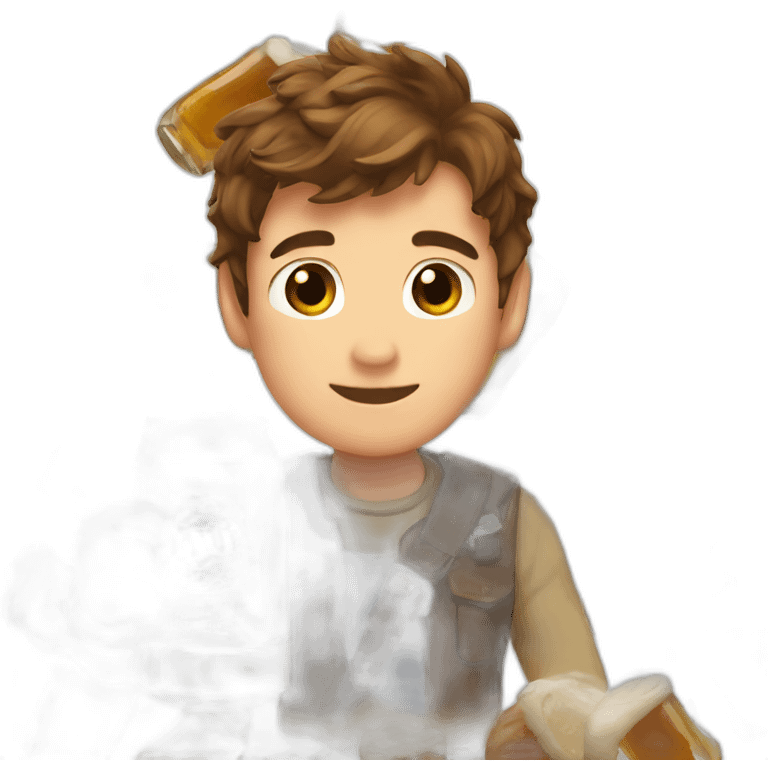 Brown hair Arthur And  his beers emoji