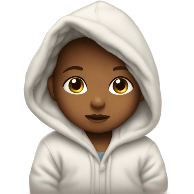 Baby wearing hoodie emoji