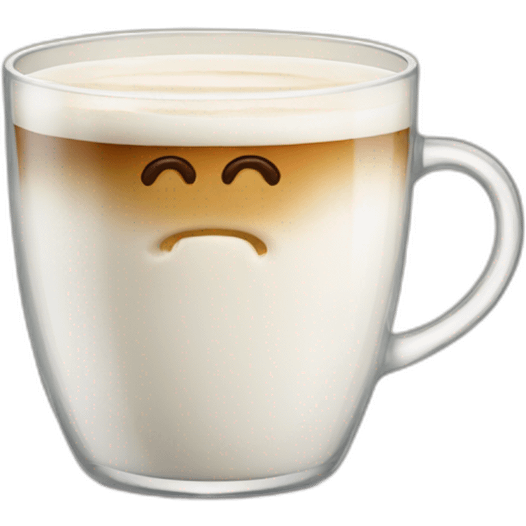 coffee with half steamed milk in glass mug emoji