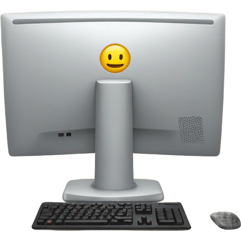 desktop computer on desk back view emoji