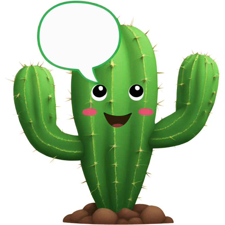 Cactus saying “hello, I’m your cactus friend “ emoji