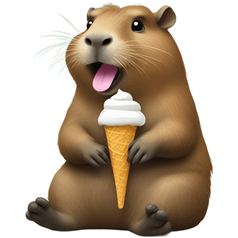 Capybara eating ice cream  emoji