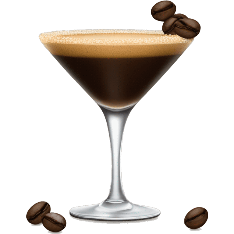 Classic Espresso martini with coffee beans as garnish emoji