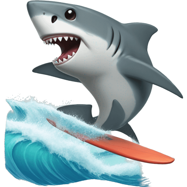 shark surfing emoji