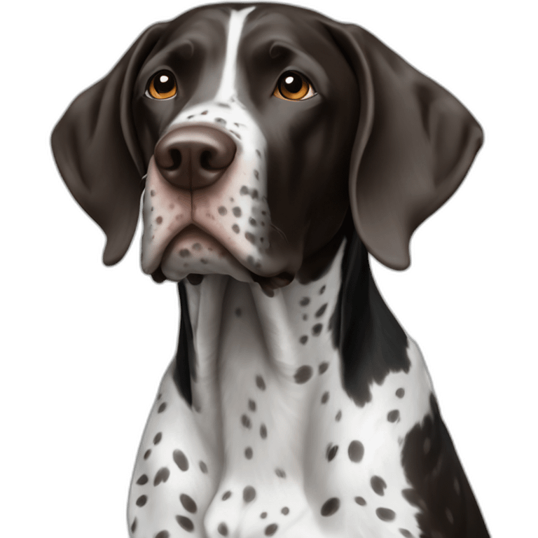 Black and white German Shorthaired Pointer emoji