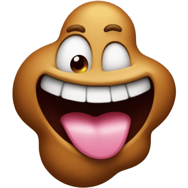 Poop emoji with tongue sticking out emoji