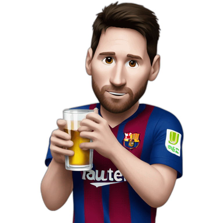 Messi drinking alcohol emoji