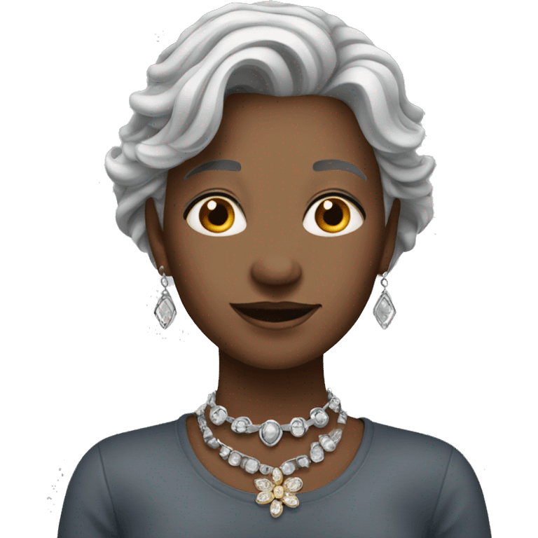 grey haired girl with jewelry emoji