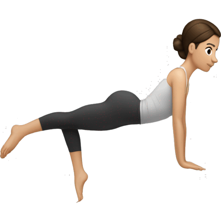 brunette white girl doing reformer Pilates emoji