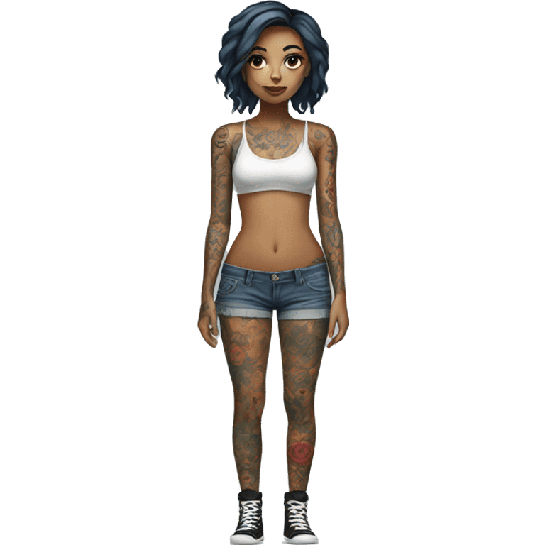 Full body Tattooed girl emoji