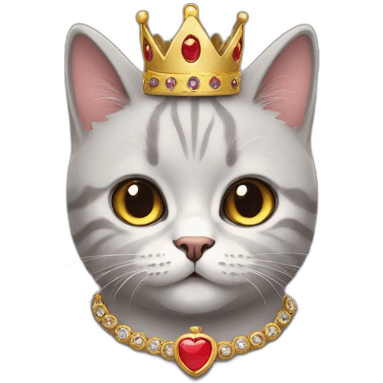 a cute british  cat wearing a crown emoji