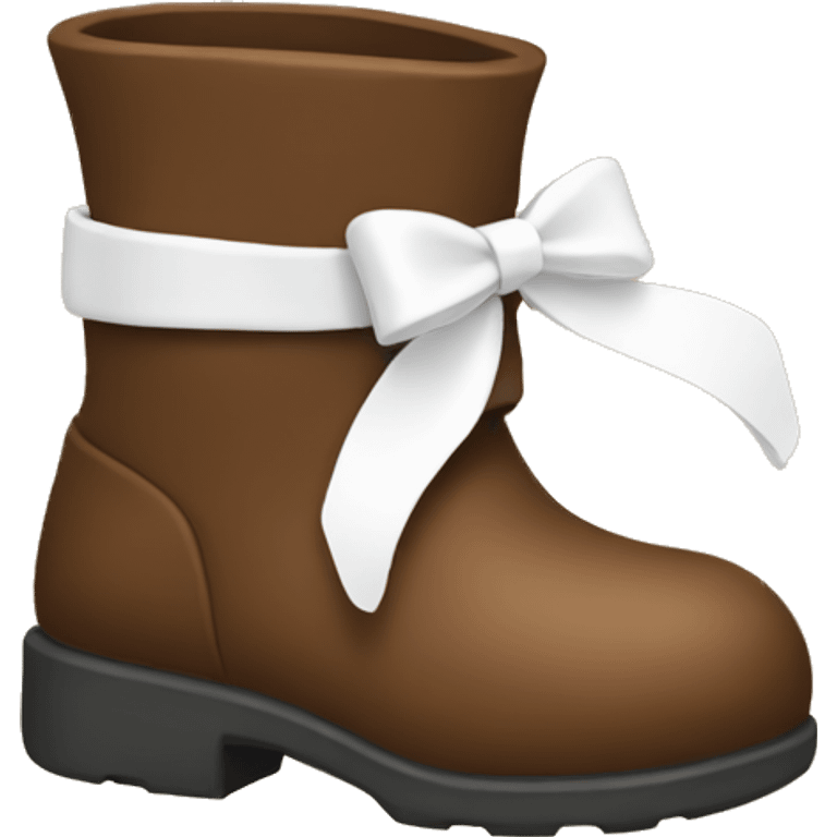 Brown boot with white bow emoji