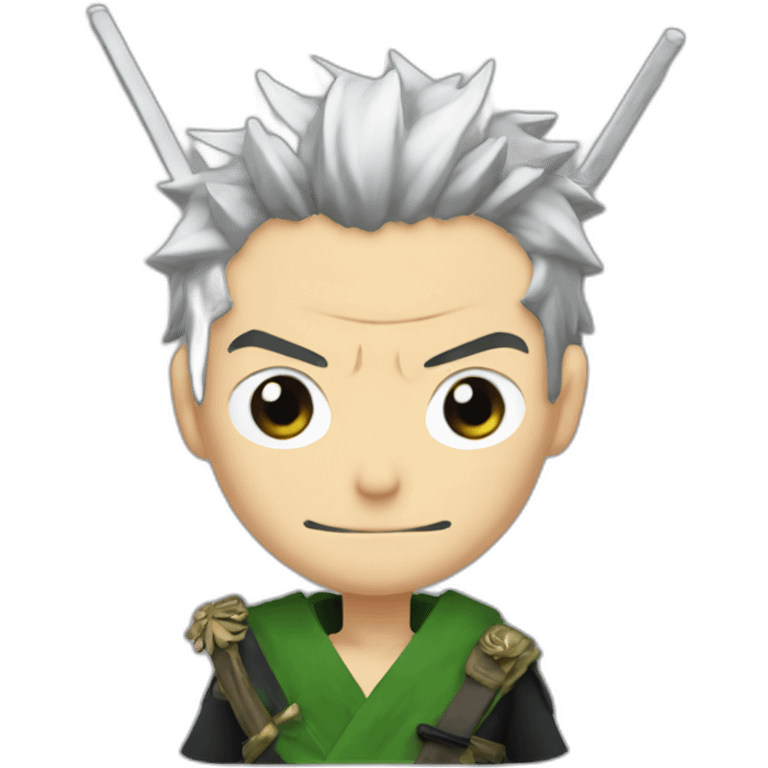 zoro from one piece with katana emoji