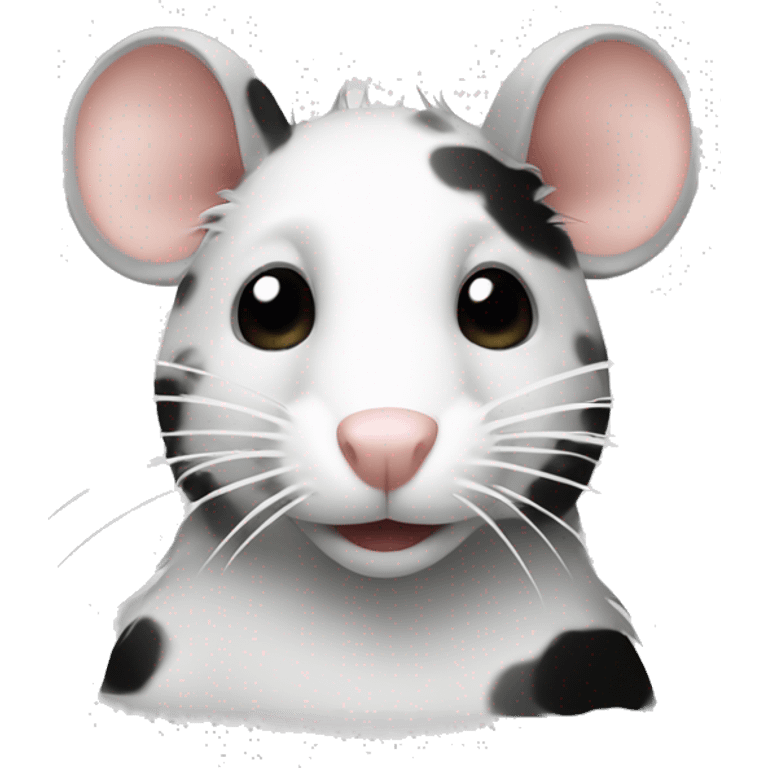 A rat with white and black spots emoji