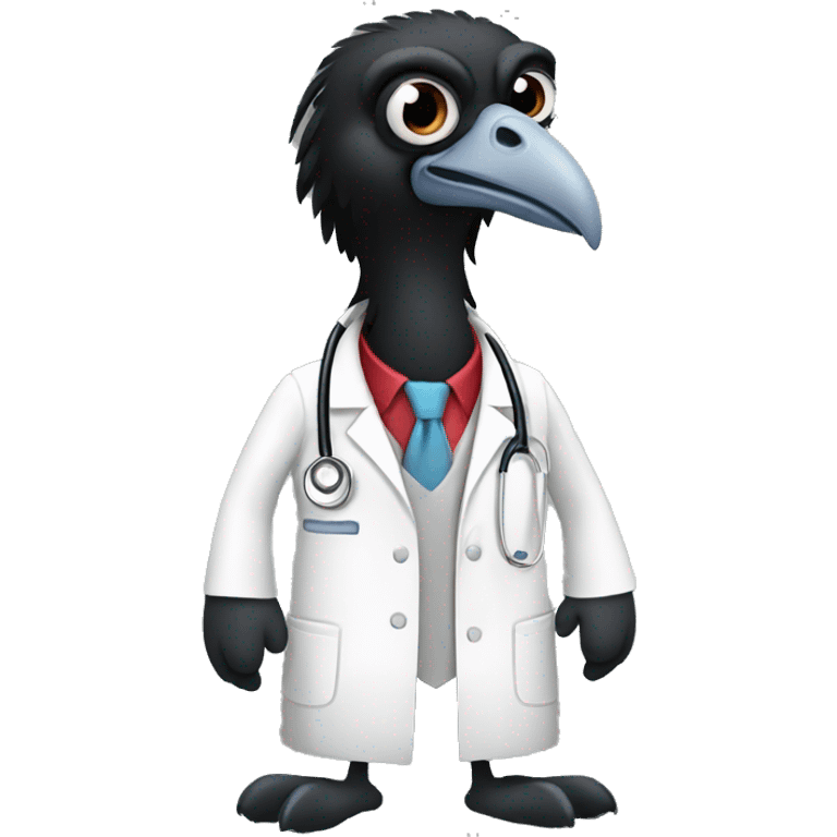 Black vulture dressed as a doctor  emoji