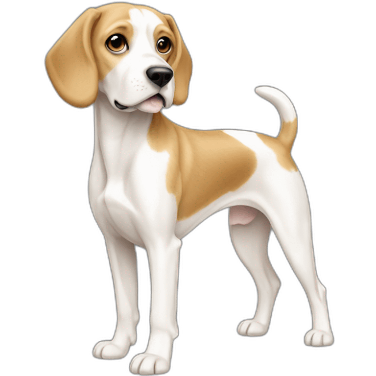 Dog cream-white Beagle full-height emoji