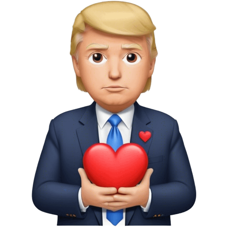 trump shows a heart emoji