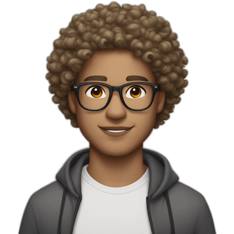 Light skin guy with 59 5-C skin color, curly hair, taper fade haircut and Oakley glasses and AirPods pro emoji