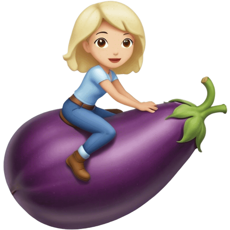 girl riding eggplant  emoji