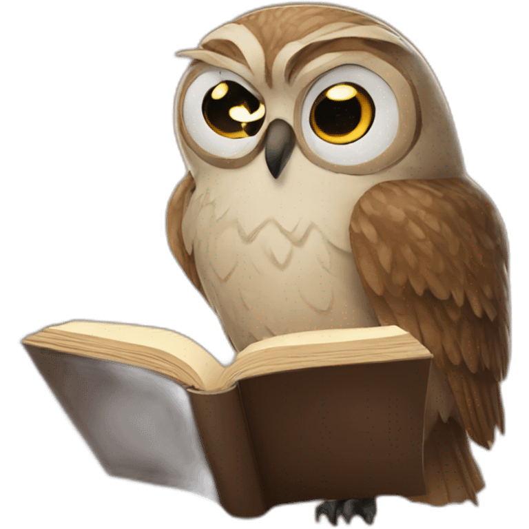 Owl reading emoji