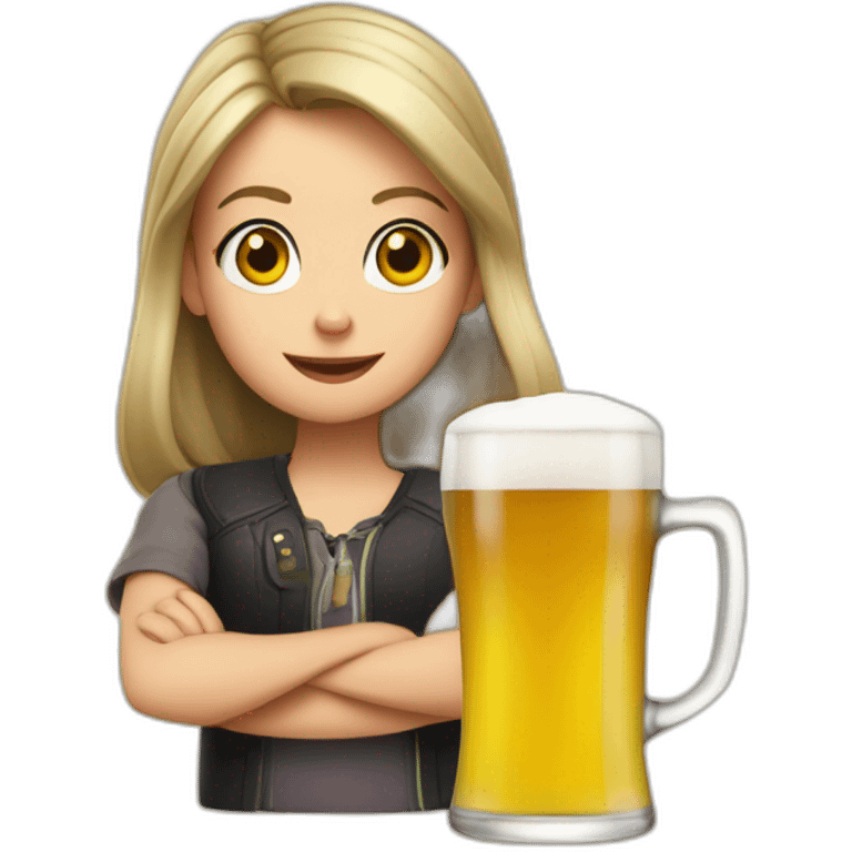 Anya de spy x family qui boit de la bière emoji