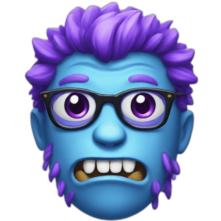 violet nerdy monster emoji