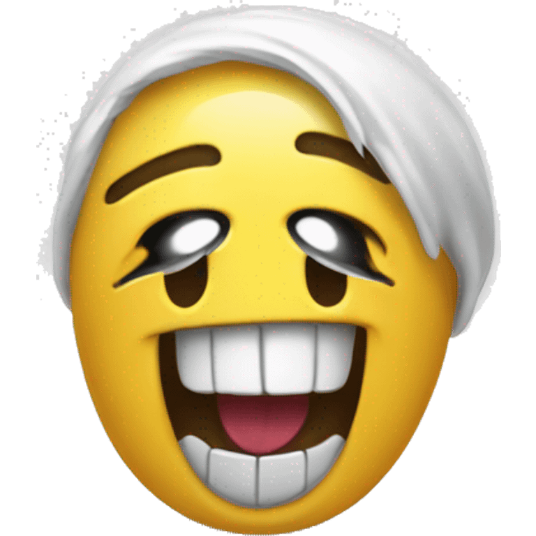 Smiley qui se mort les lèvres  emoji