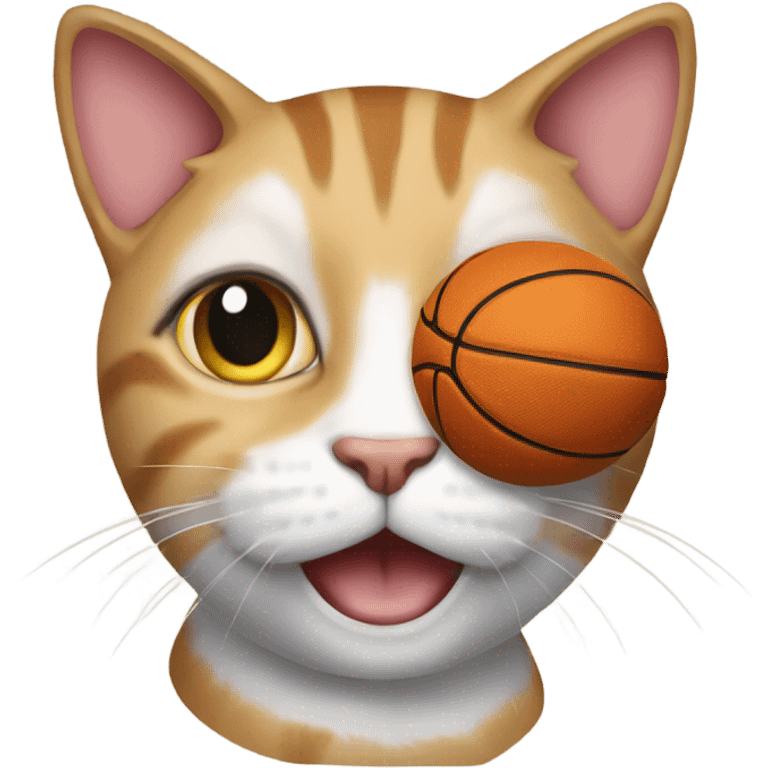 cat with a basketball  emoji