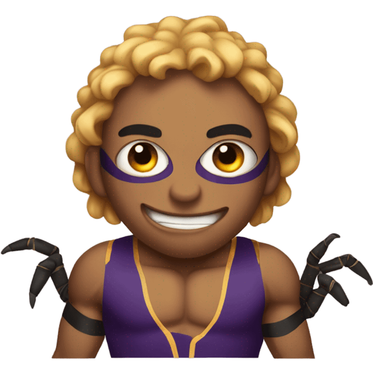 Cartoon boy as a wrestler tarantula emoji