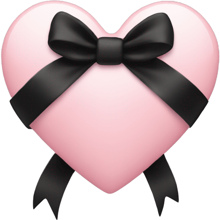 light pink heart with black bow around it  emoji